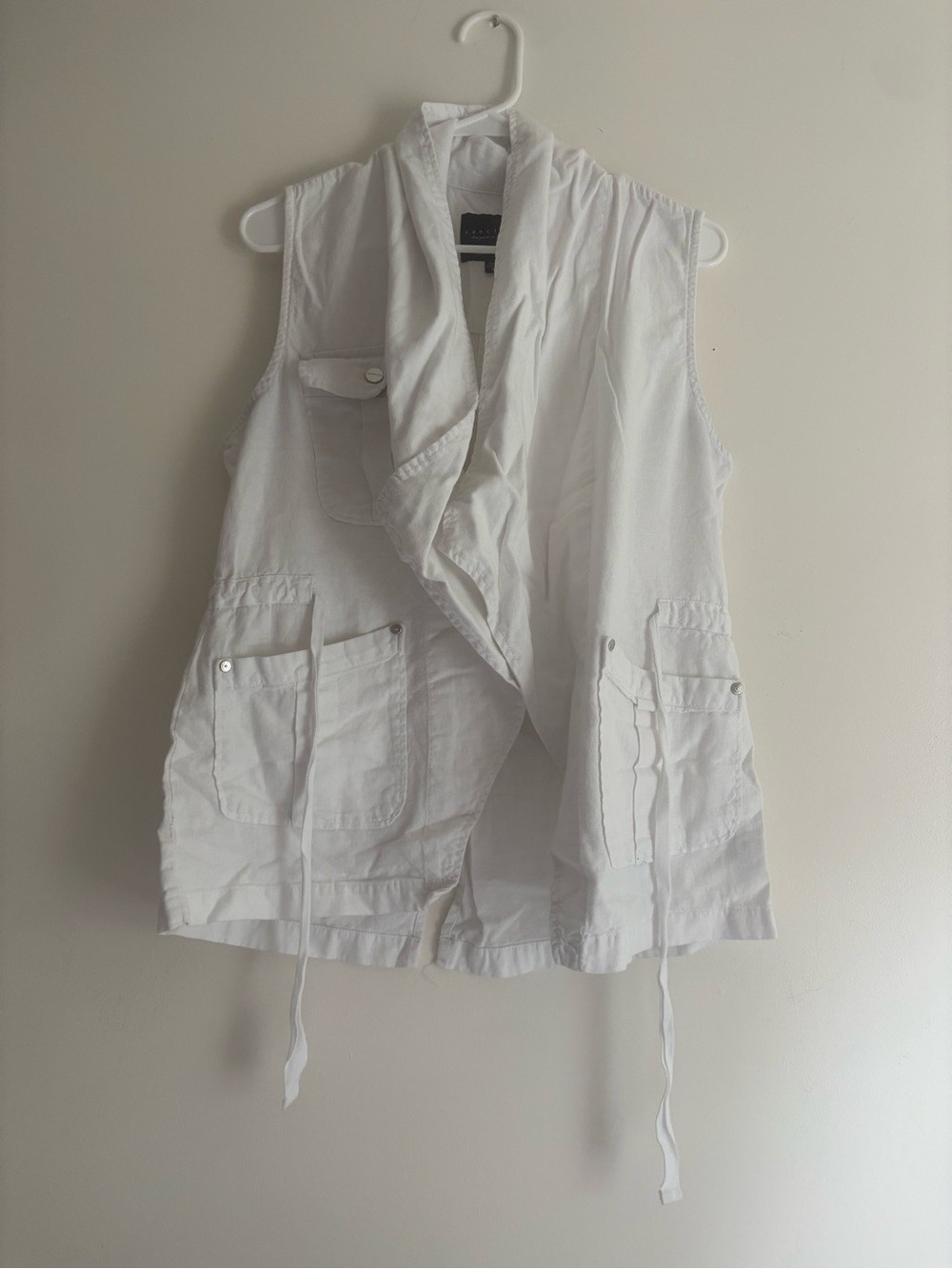 Sanctuary White Draped Utility Vest